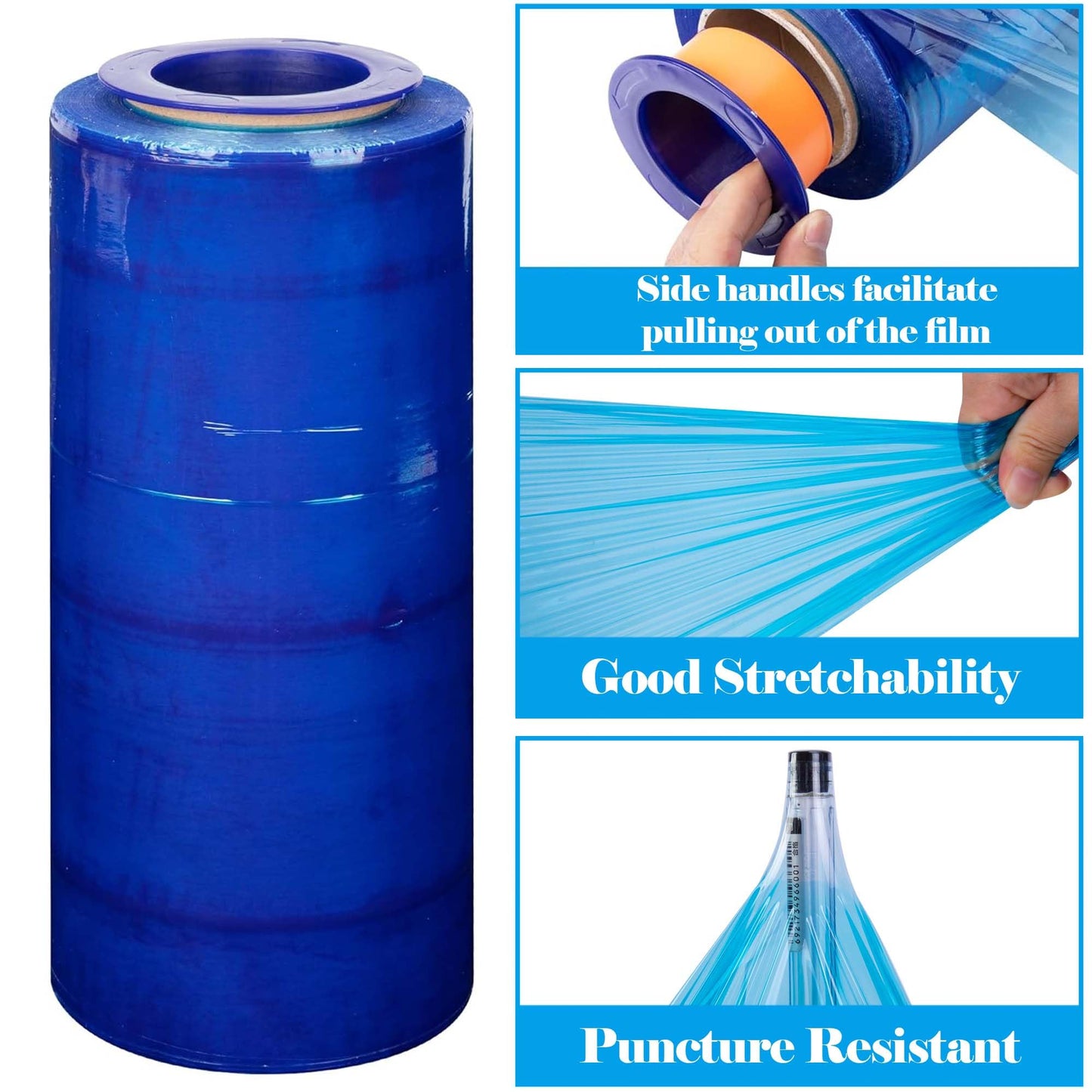 Watayo 1200 Ft Winter Pool Cover Seal for Above Ground Pools- Good Air-Tightness Pool Cover Seal Wrap- Shrink Film Stretch Film Wrap for a Variety of Pools to Keep Clear (Blue)