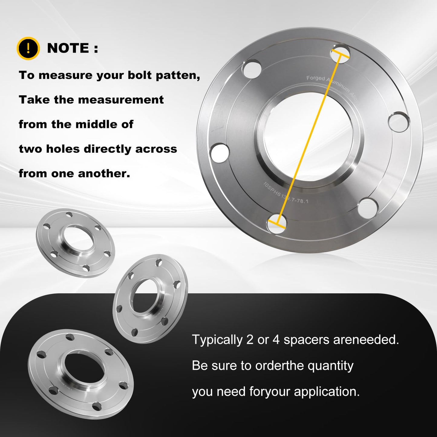 RULLINE 6x5.5 (6x139.7) Hub Centric Wheel Spacers - 78.1mm Centerbore, .375" Thickness with Lip - Fits GMC, Chevrolet & More | Addresses Minor Clearance Issues (Sold Individually)