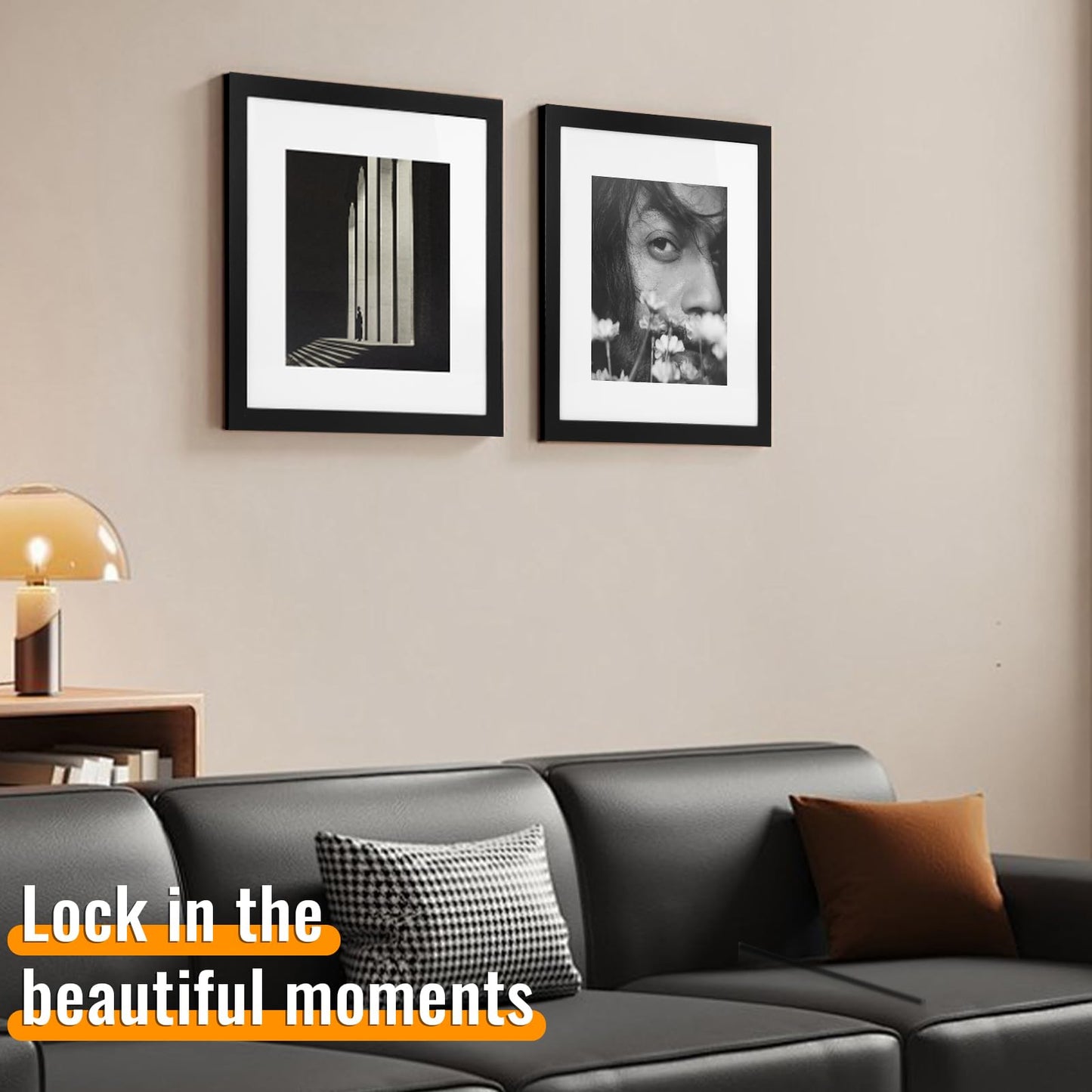 3 Pack 12x12 Black Picture Frame Set, Made of High Definition Glass and Square Photo Frame, Displays Picture 8x8 With Mat or 12 x 12 Without Mat, Desktop & Wall Collage Photo Frame