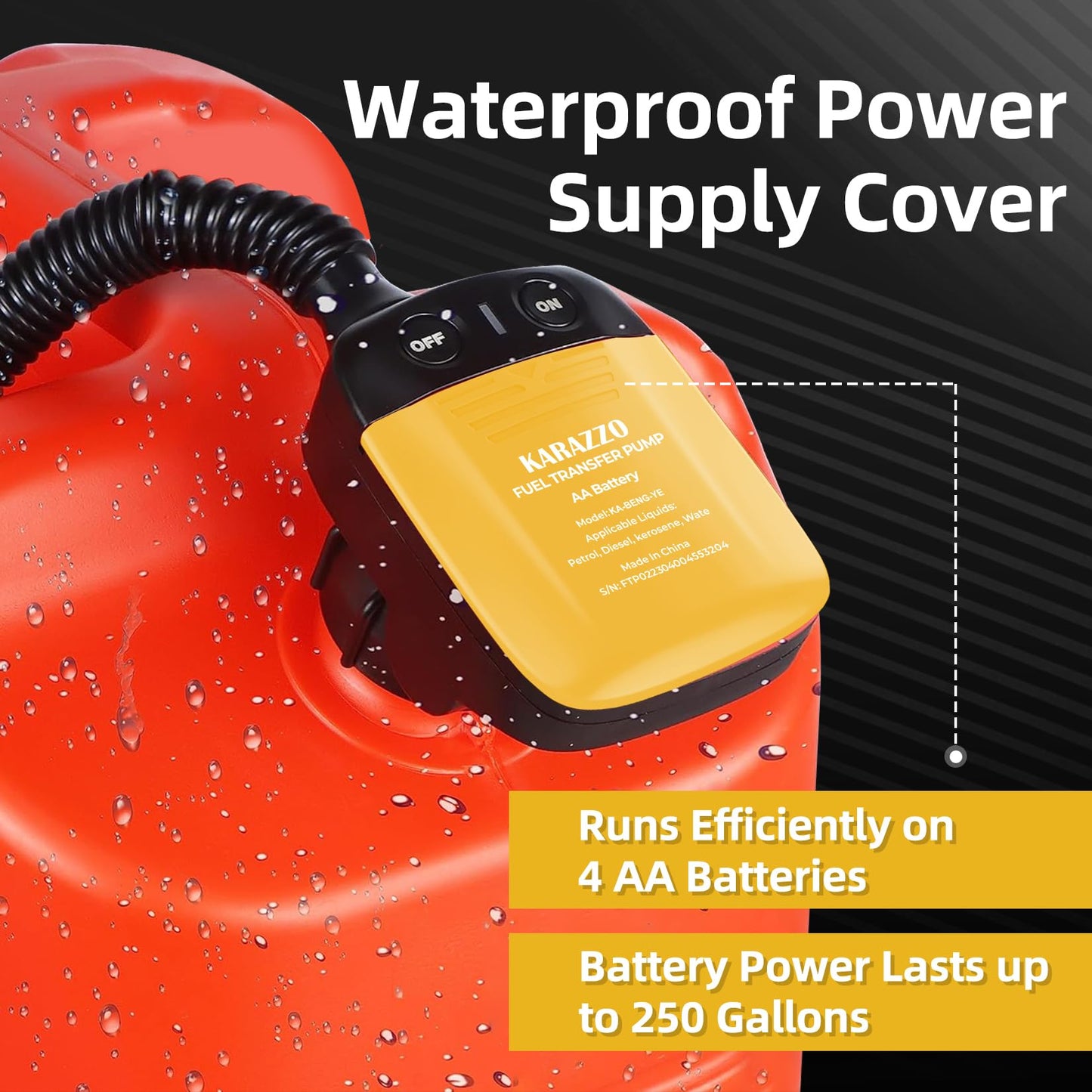Gas Can Pump Battery Operated Fuel Transfer Pump with Auto Stop Sensor Automatic Fuel Transfer Pump Gas Pump Ideal For Gasoline(Batteries Not Included)