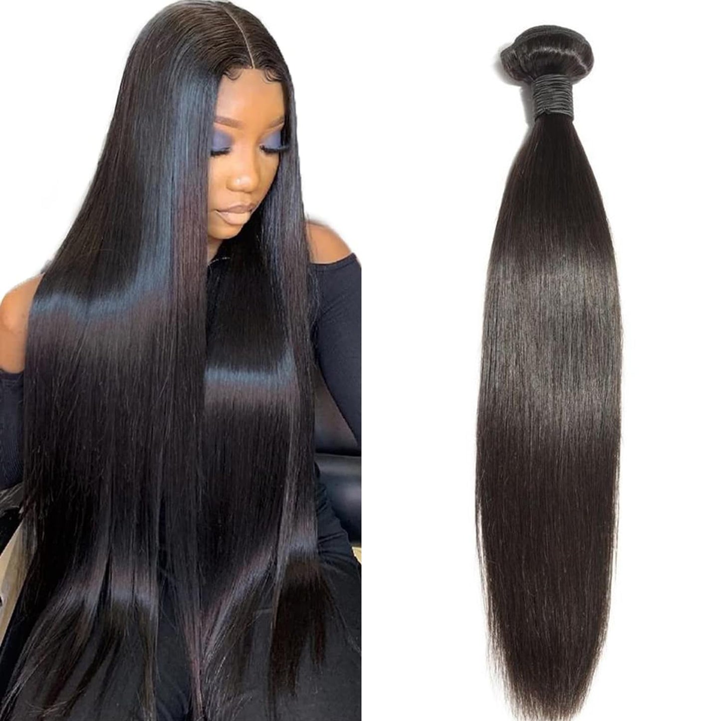 Straight Bundles Human Hair single one Bundle straight Weave Extensions 16 Inch Brazilian Unprocessed Virgin Hair Natural Color