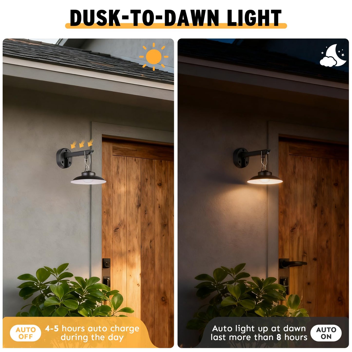 200lm Solar Barn Lights Outdoor with 3 Lighting Modes & Motion Sensor, No Wiring Needed, Solar Wall Lights Outdoor Waterproof, Farmhouse Exterior Wall Sconce, Outdoor Light Fixtures for Garage(2 Pack)