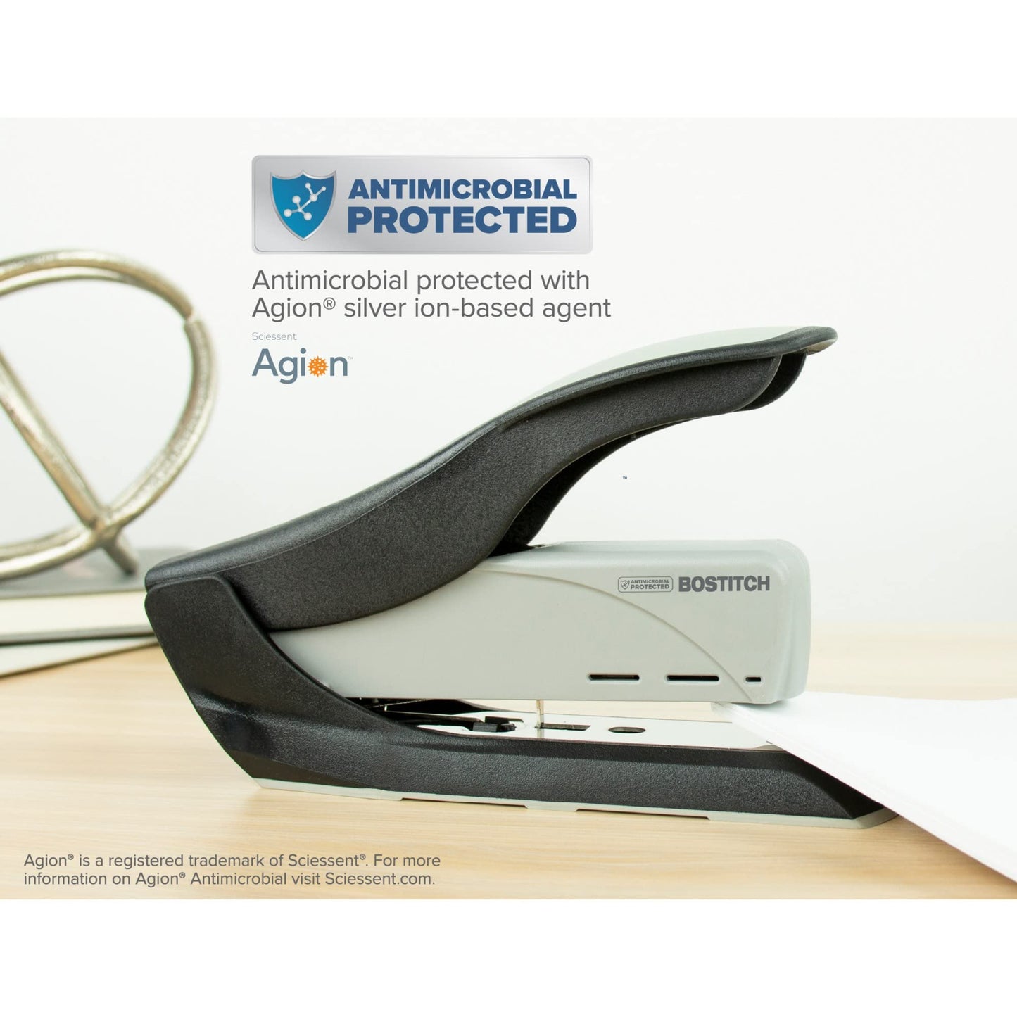 PaperPro inHANCE60 Heavy Duty Stapler - Two Fingers, No Effort, Spring Powered Stapler - 60 Sheets, Gray (1200)