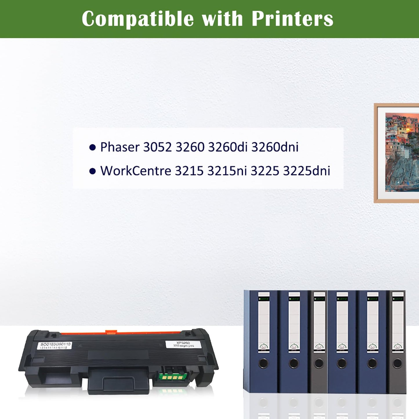Compatible Toner Cartridge 3260 3215 106R02777 High Yield 3000 Pages Replacement for Xerox Phaser 3052 3260 3260di 3260dni, Xerox WorkCentre 3215 3215ni 3225 3225dni Printers GREENPRINT (1*Black)