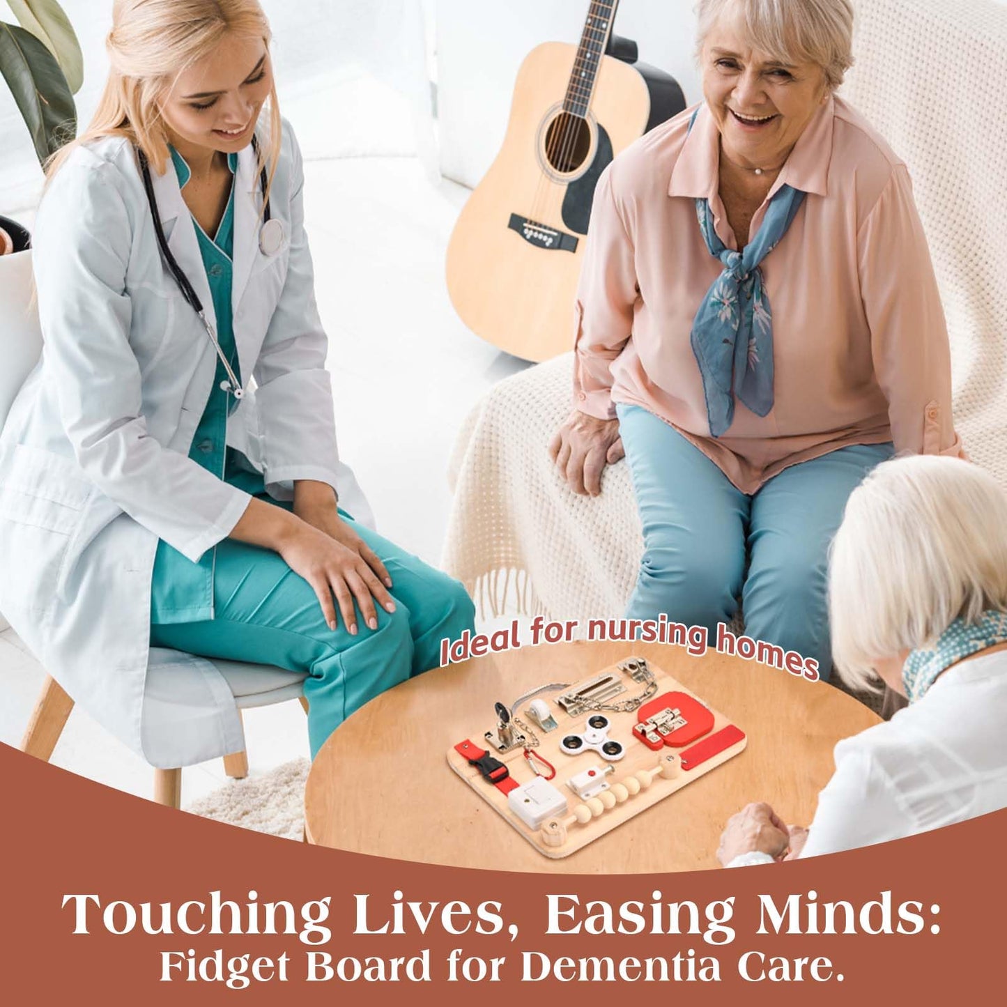 Dementia Activities for Seniors-Alzheimers Products for Elderly-Memory Games for Autism Adult-Dementia Gadgets-Fidget Board- ADHD Toys-Gift for Seniors-Anxiety Relief Items