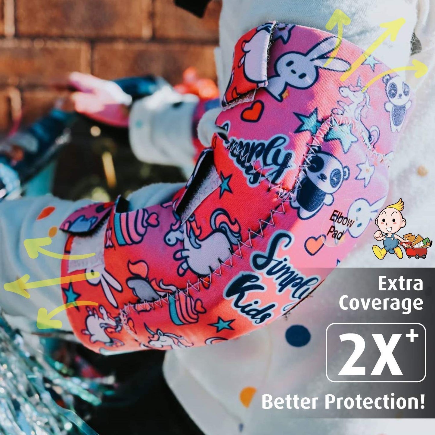 Innovative Soft Kids Knee and Elbow Pads with Bike Gloves | Toddler Protective Gear Set w/Mesh Bag& Sticker | CSPC Certified& Comfort | Roller-Skating, Skateboard Knee Pads for Children Boys Girls (Unicorn, Medium (4-8 years))