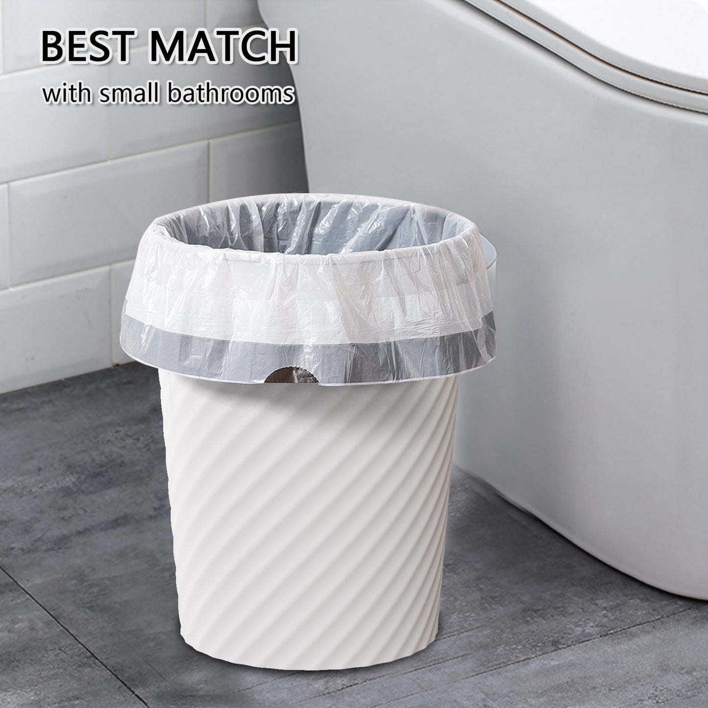 Bathroom Garbage Can 3 Pack 6.8L/1.8 Gallon Small Garbage Can, Round Plastic Trash Can, Slim Waste Basket for Bedroom, Bathroom, Kitchen, Living Room, Office, Car, RV, Fits Under Sink