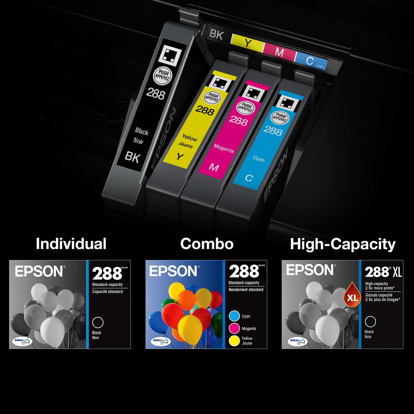 EPSON 288 DURABrite Ultra Ink Standard Capacity Black & Color Cartridge Combo Pack (T288120-BCS) Works with Expression XP-330, 430, 434, 340, 440, 446
