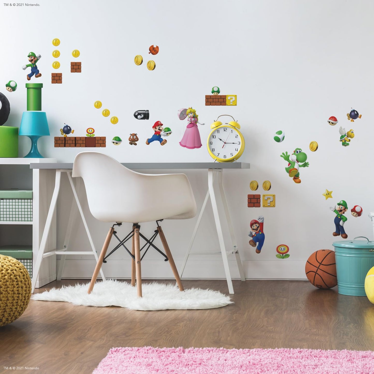 RoomMates RMK2351SCS Nintendo Super Mario Build a Scene Peel and Stick Wall Decal, 45 Count