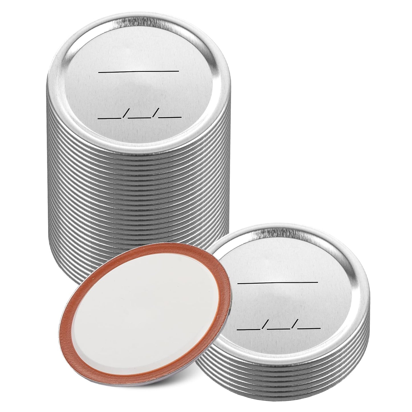 Acrux7 200 PCS Canning Lids 86mm Wide Mouth Mason Jar Lids, Ball Jar Lids with Silicone Seals, Leak Proof Rust Proof Canning Lids for Ball Kerr Jars