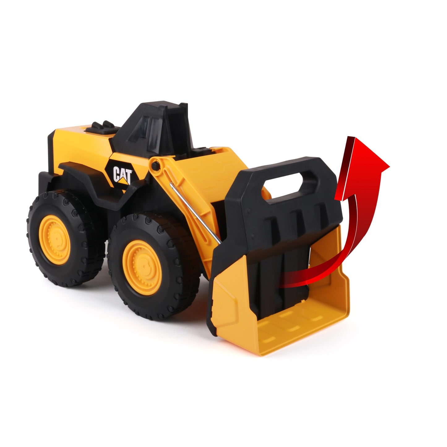 Cat Construction Toys, Steel Wheel Loader 16” - Real Steel Body, Working Arm & Bucket, Oversize All-Terrain Wheels, Heavy-Duty Construction Vehicle for Indoor/Outdoor Play, Kids Ages 3 +