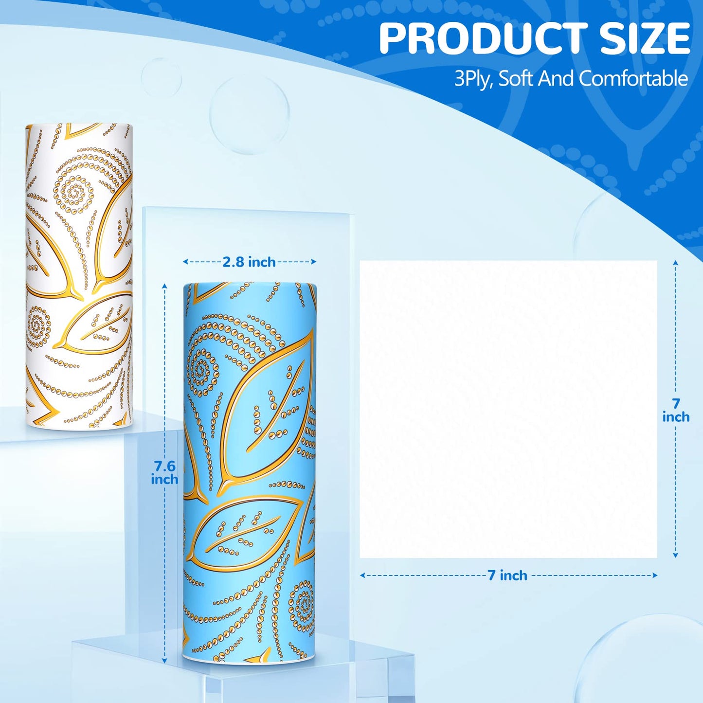 Carstuus Car Tissue Holder with Facial Tissues Bulk - 4 PK Car Tissues Cylinder, 9 Packs Car Tissue Refill, Travel Tissues for Car Cup Holder, Refill Car Tissue Box Round Container