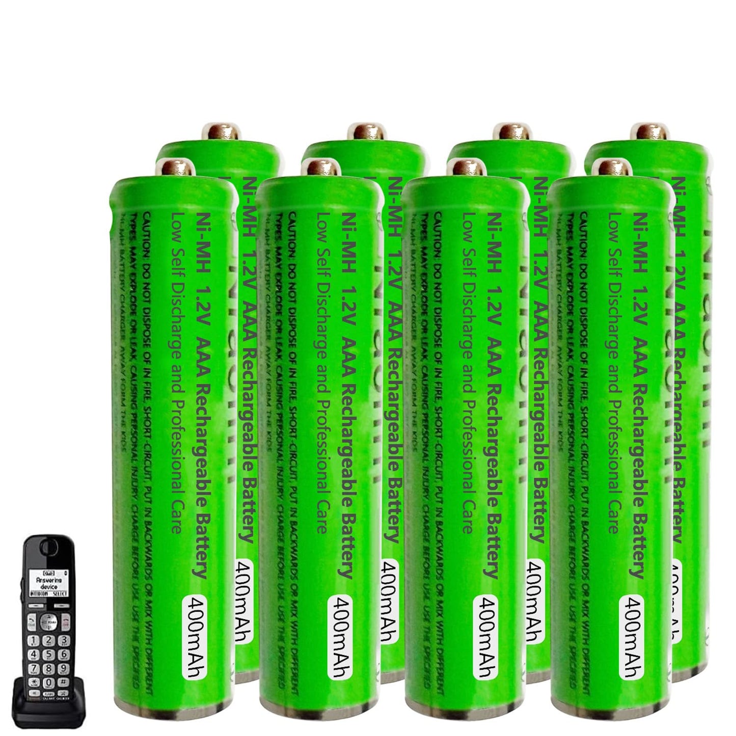 8 Pack Ni-MH AAA Rechargeable Batteries for Panasonic, 400mah AAA Ni-MH Rechargeable Batteries 1.2V for Cordless Phones, Remote Controls, Electronics