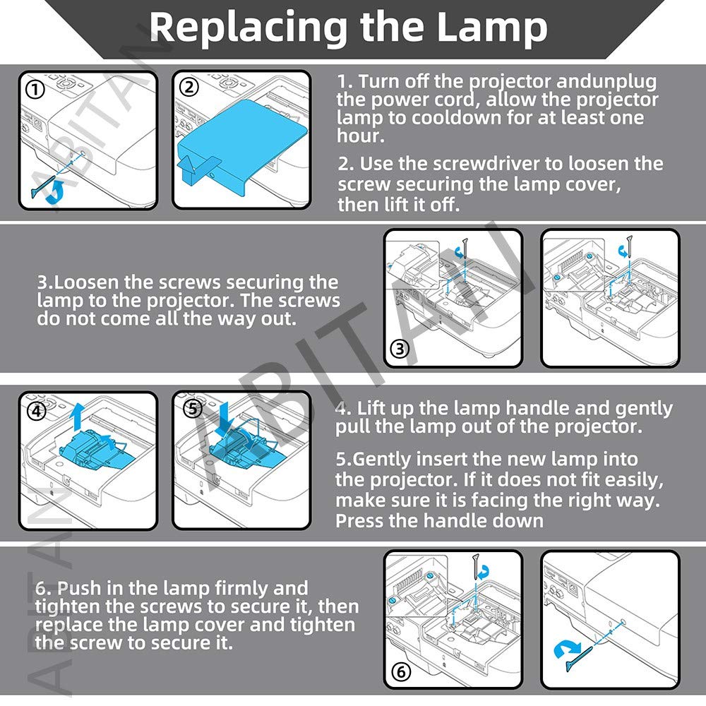 ABITAN 5J.JEE05.001 Projector Lamp(Original Bulb) with Housing for Benq HT2050 HT2150ST HT2050A HT3050 W1110 W1210ST W2000 W2000+ Projector.
