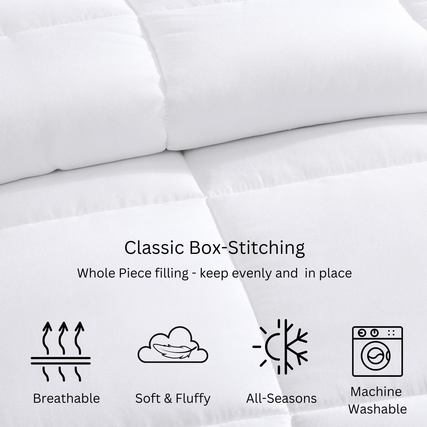 Comforter Twin Size Goose Down Alternative Microfiber Quilted Solid Comforter/Duvet Insert - Ultra Soft Hypoallergenic Bedding - Medium Warmth for All Seasons Twin Comforter - White