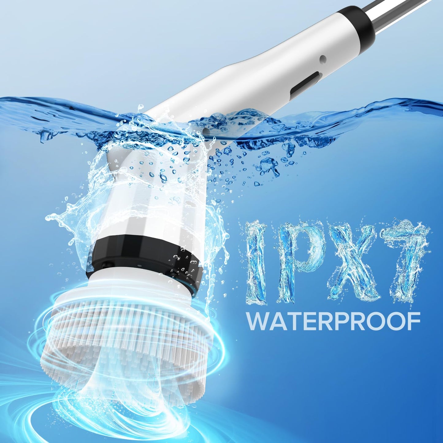 Electric Spin Scrubber, Dreazu IPX7 12-in-1 Bathroom Scrubber， Retractable Handle, 4-Speed Adjustable Shower Cleaner Brush for Bathroom, Bathtub, Kitchen, Tile Floors-Green