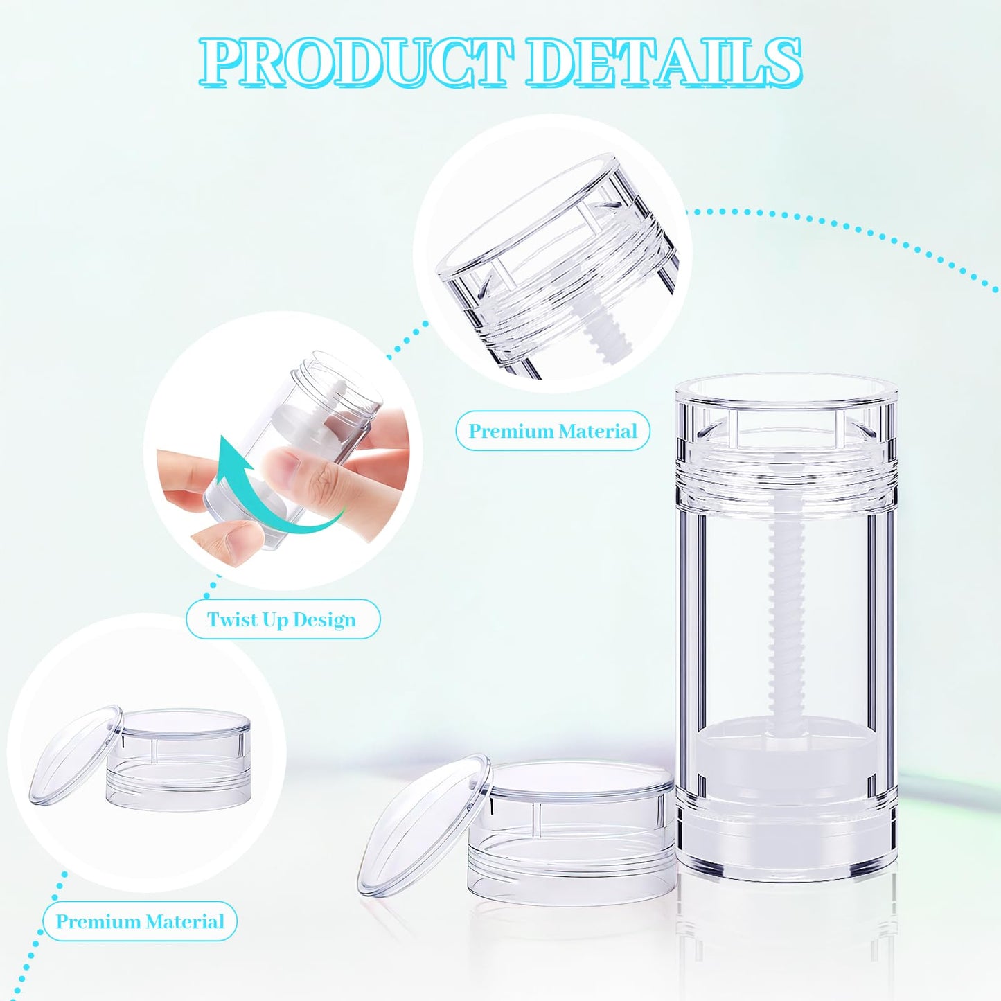 30 Pcs 30ml Empty Deodorant Containers, 1 Oz Plastic Twist Up Filling Stick Deodorant Container, Refillable Clear Lip Balm Tubes DIY Lipstick Crayon Empty Balm Travel for Lotion Stick (Clear)