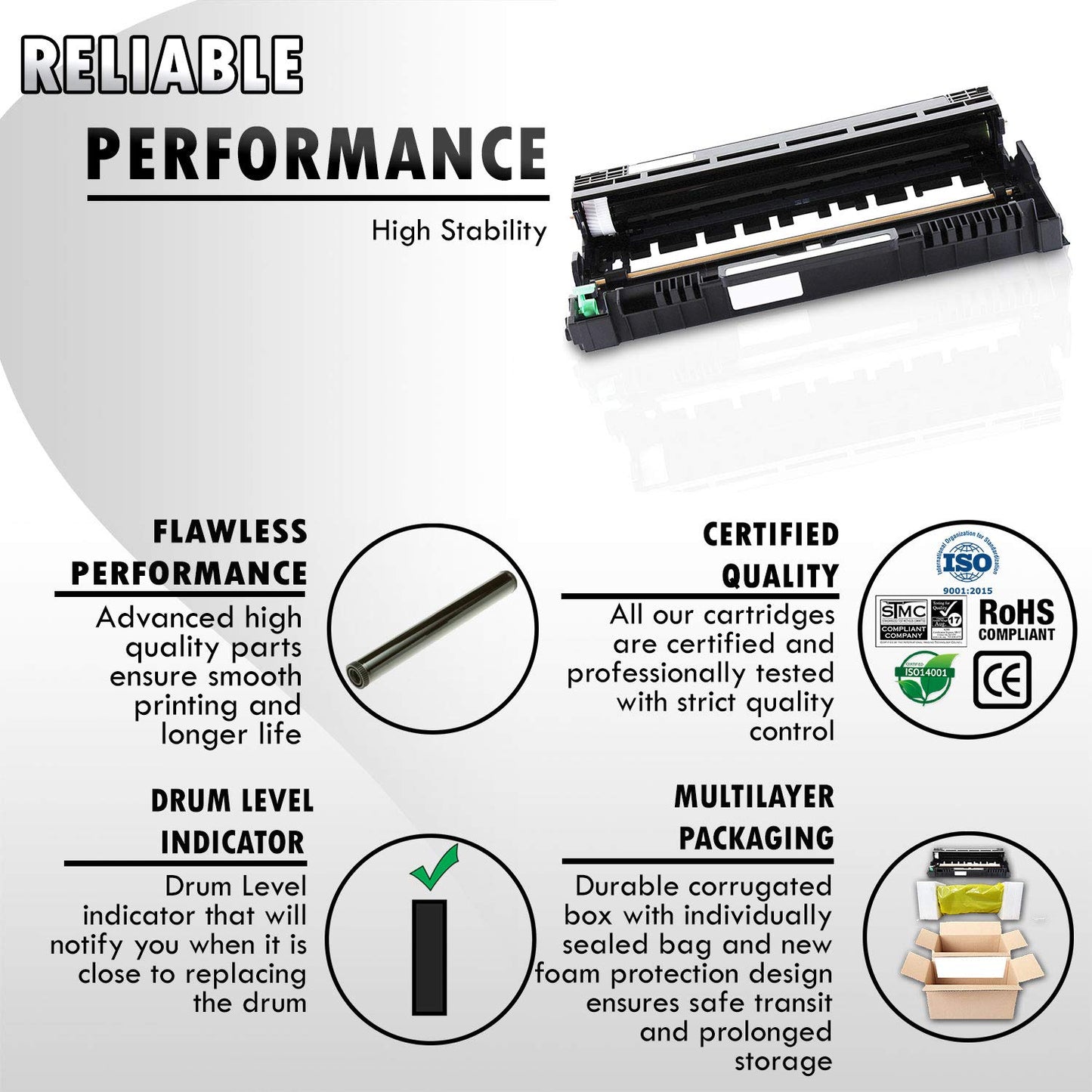 2 Inkfirst Compatible Drum Unit Replacement for Brother DR-630 DR630 DCP-L2520DW DCP-L2540DW HL-L2300DHL-L2320D HL-L2340DW HL-L2360DW HL-L2380DW MFC-L2680W MFC-L2700DW MFC-L2707DW MFC-L2720 MFC-L2740