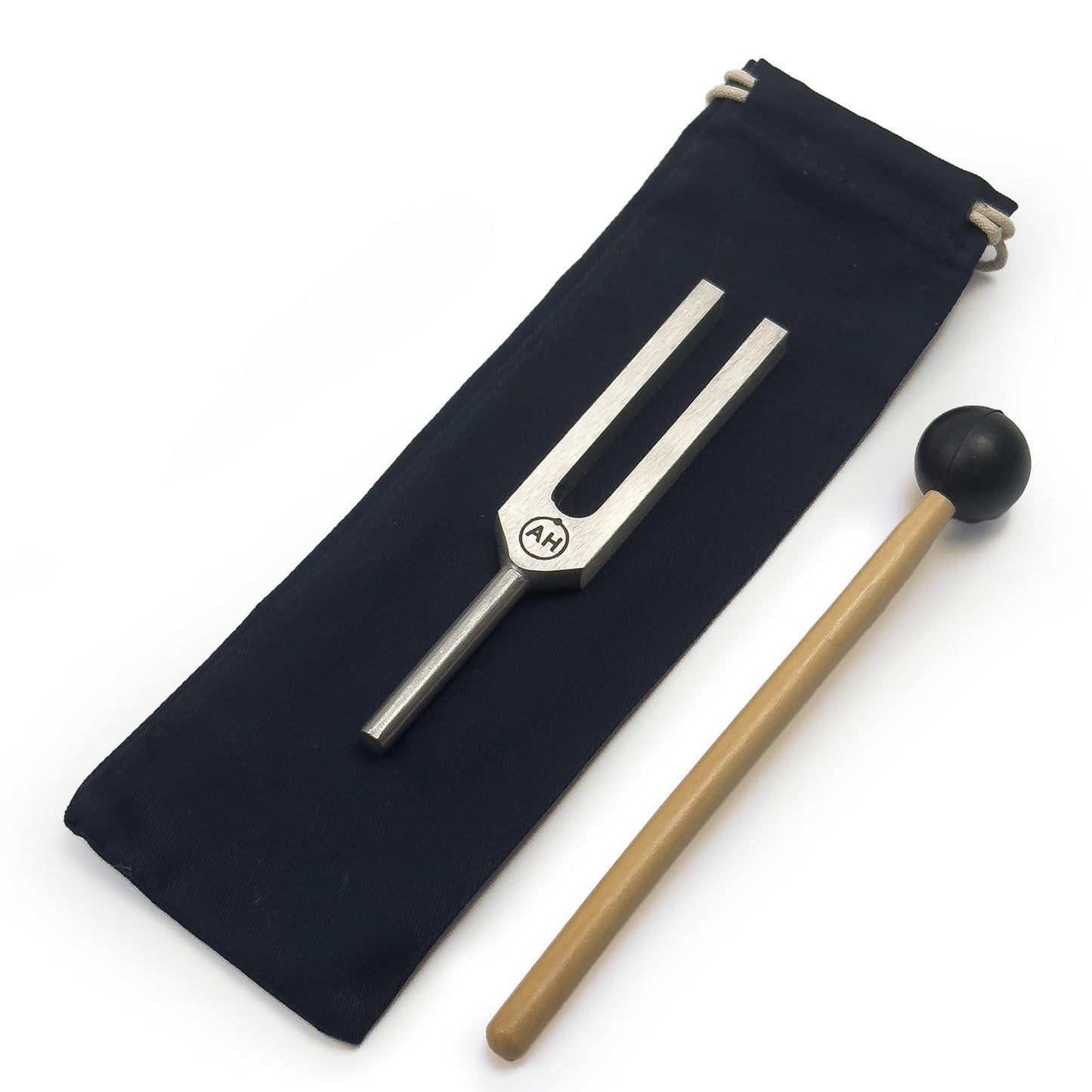 1074 Unweighted Solfeggio Chime Frequency Tuning Fork for Healing with Carry Bag and Striker - Sound Healing, Biofield Harmonization - Sound Healing Instruments, Sound Therapy Tools, Biofield | Silver