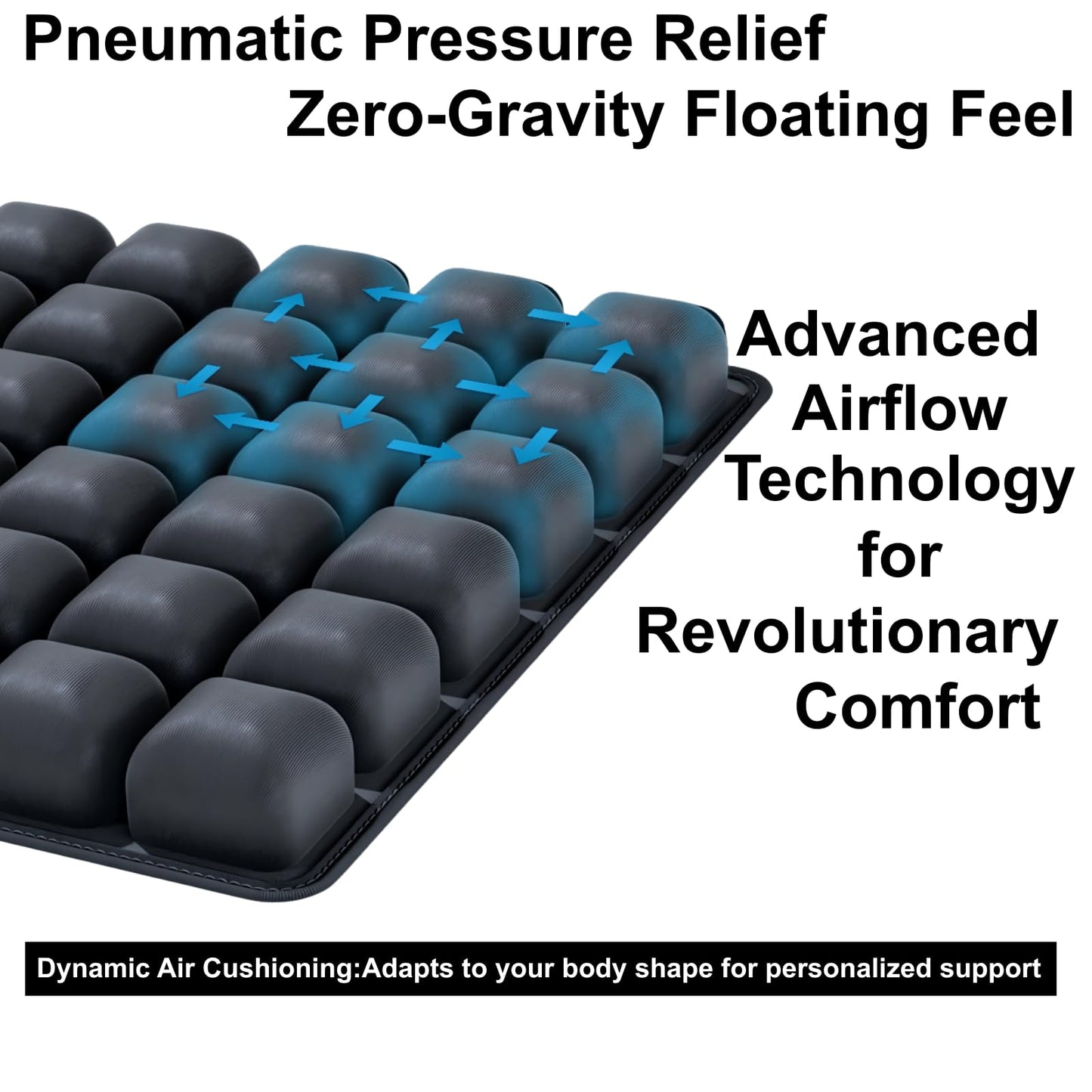 Inflatable Seat Cushion, Pressure Relief Airplane Seat Cushion for Long Flights Without Air Pump, Portable Car Seat Cushions,Office Chair Wheelchair Cushions Relief Discomfort in Coccyx&Buttock