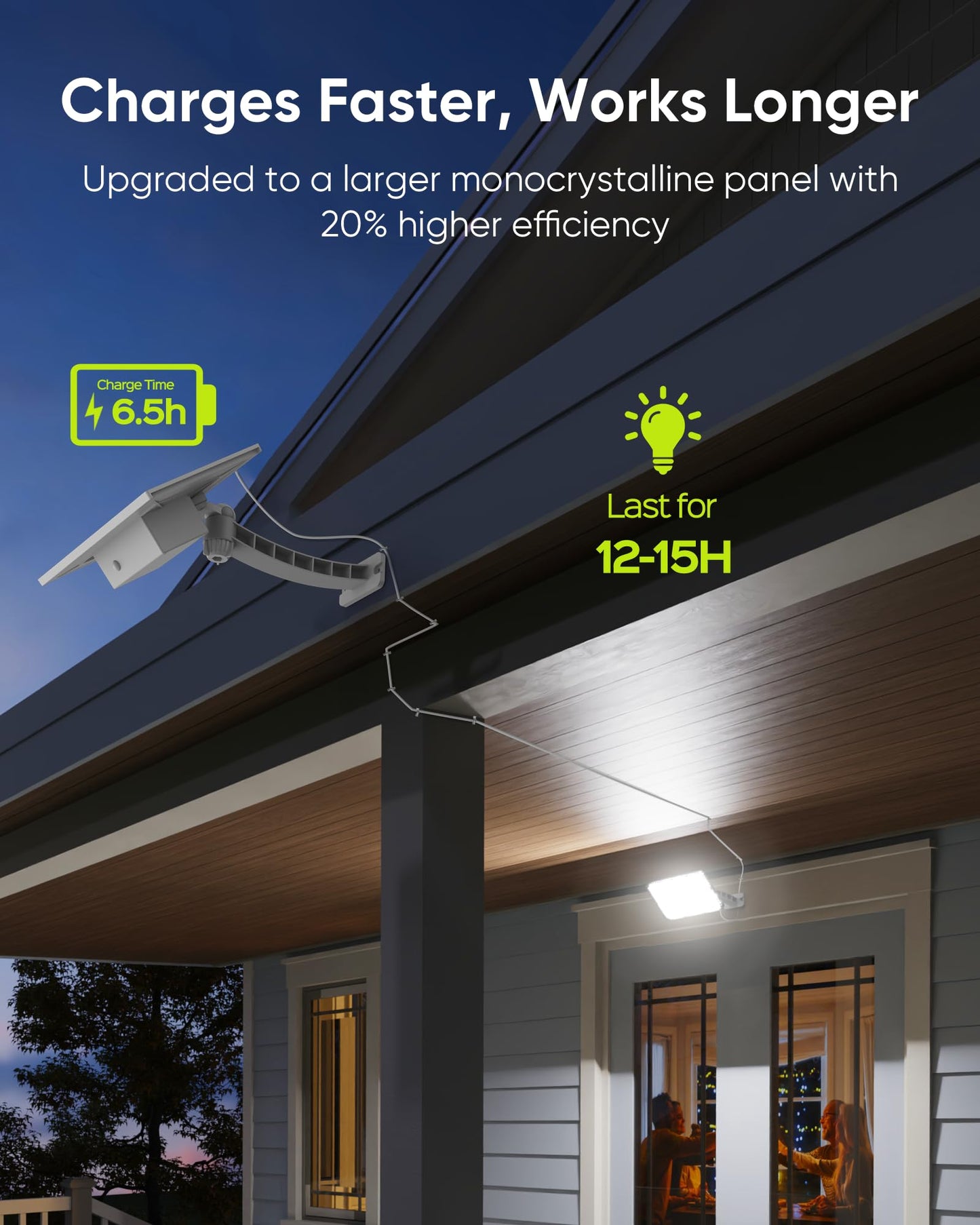 1000 Lumens 299 LED Solar Lights Outdoor IP65 Waterproof JACKYLED Solar Powered Porch Lights with Extension Cord, Wall Mount Dusk to Dawn Security Lighting for Front Door Shed Patio Barn Garage