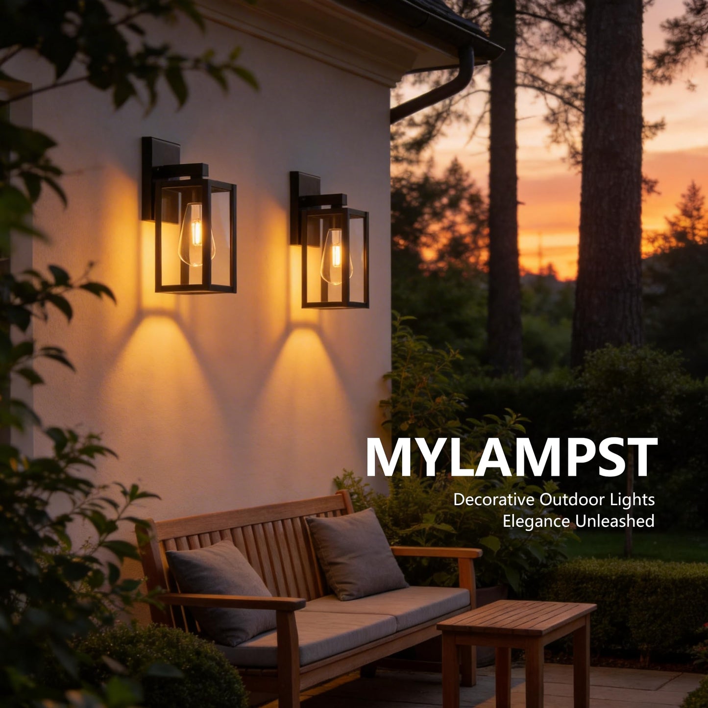 Outdoor Wall Light Fixtures Anti-Rust Porch Lights Outdoor Waterproof Exterior Lighting Fixtures Front Door Wall Lantern for House - 2 Pack
