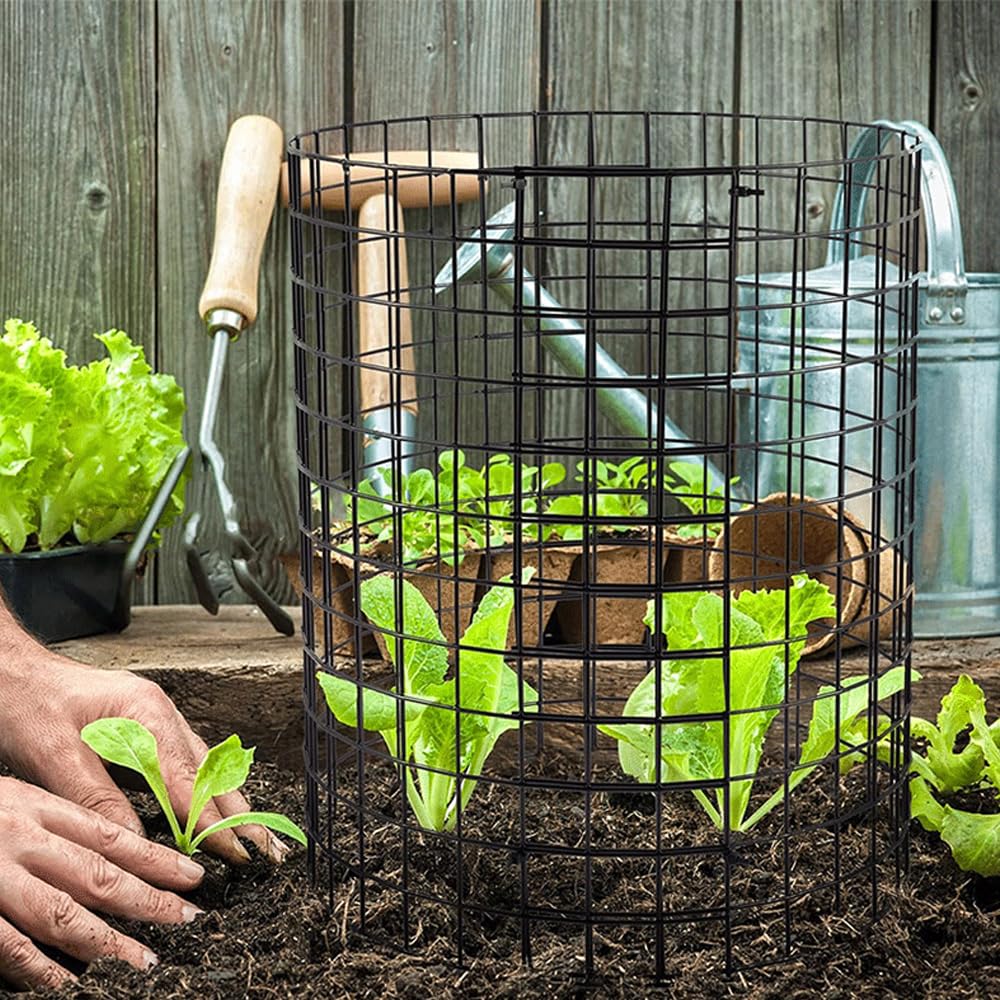 10 Packs 20" H X 12" D Plant Protectors from Animals,Square Garden Wire Plant Cages Mesh,Metal Garden Plant Cloche Protection Barricades for Outdoor Plants, Flowers & Vegetables, Keeps Bunny Chicken