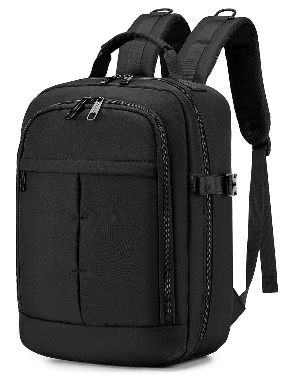 BAGZY 16x12x6 inch Personal Item Bag Underseat Carry on Luggage Anti-theft Casual Laptop Backpack Lightweight Travel Backpack for Airplanes Flight TSA Approved for Men and Women Black