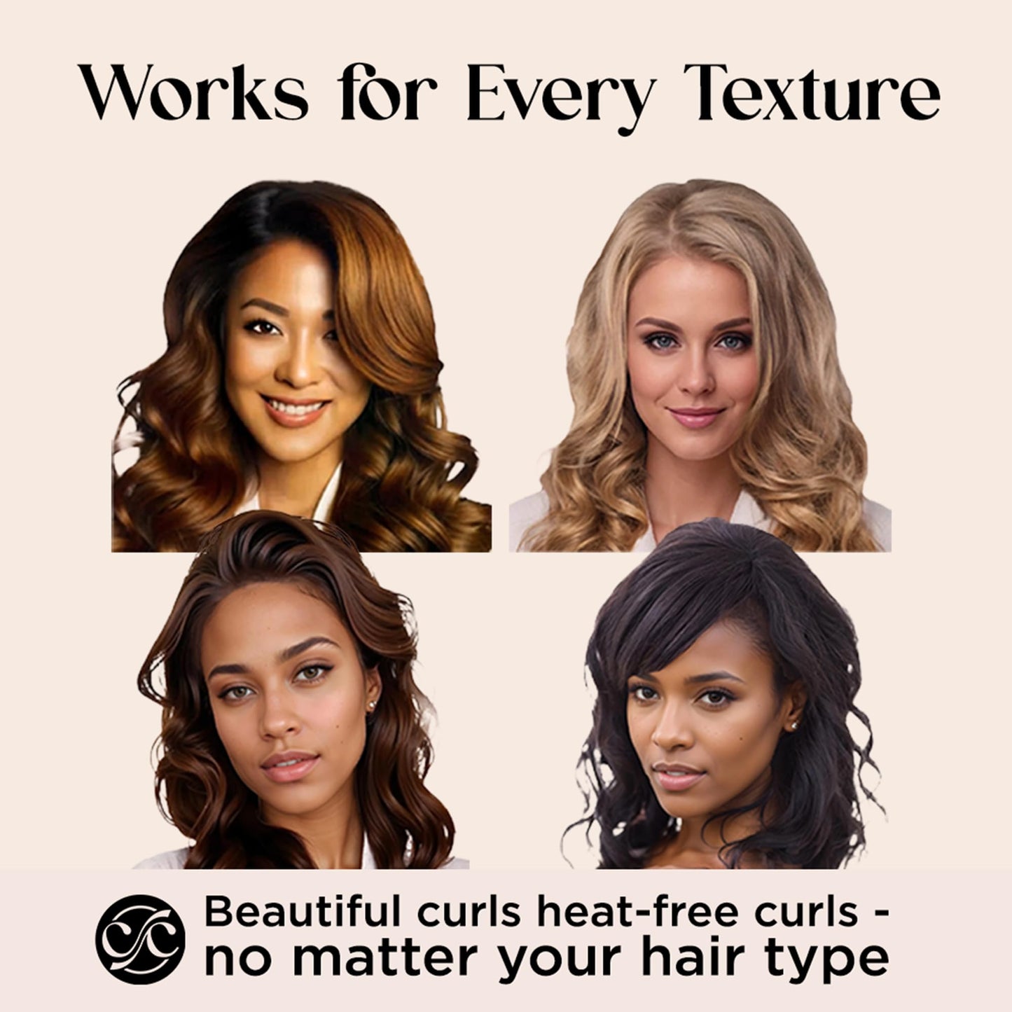 Heatless Hair Curlers – Overnight Foam Rollers for Sleeping, No Heat Curlers for Women, Satin-Wrapped Ends & Soft, 8pc Set for Hollywood Blowout Curls (Black)