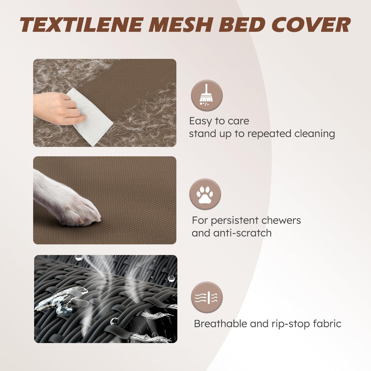 Heeyoo Elevated Dog Bed, Cooling Raised Pet Cot with Chew Proof Washable Breathable Mesh and Metal Frame, Portable Dog Cot Bed with No-Slip Feet for Outdoor or Indoor Use