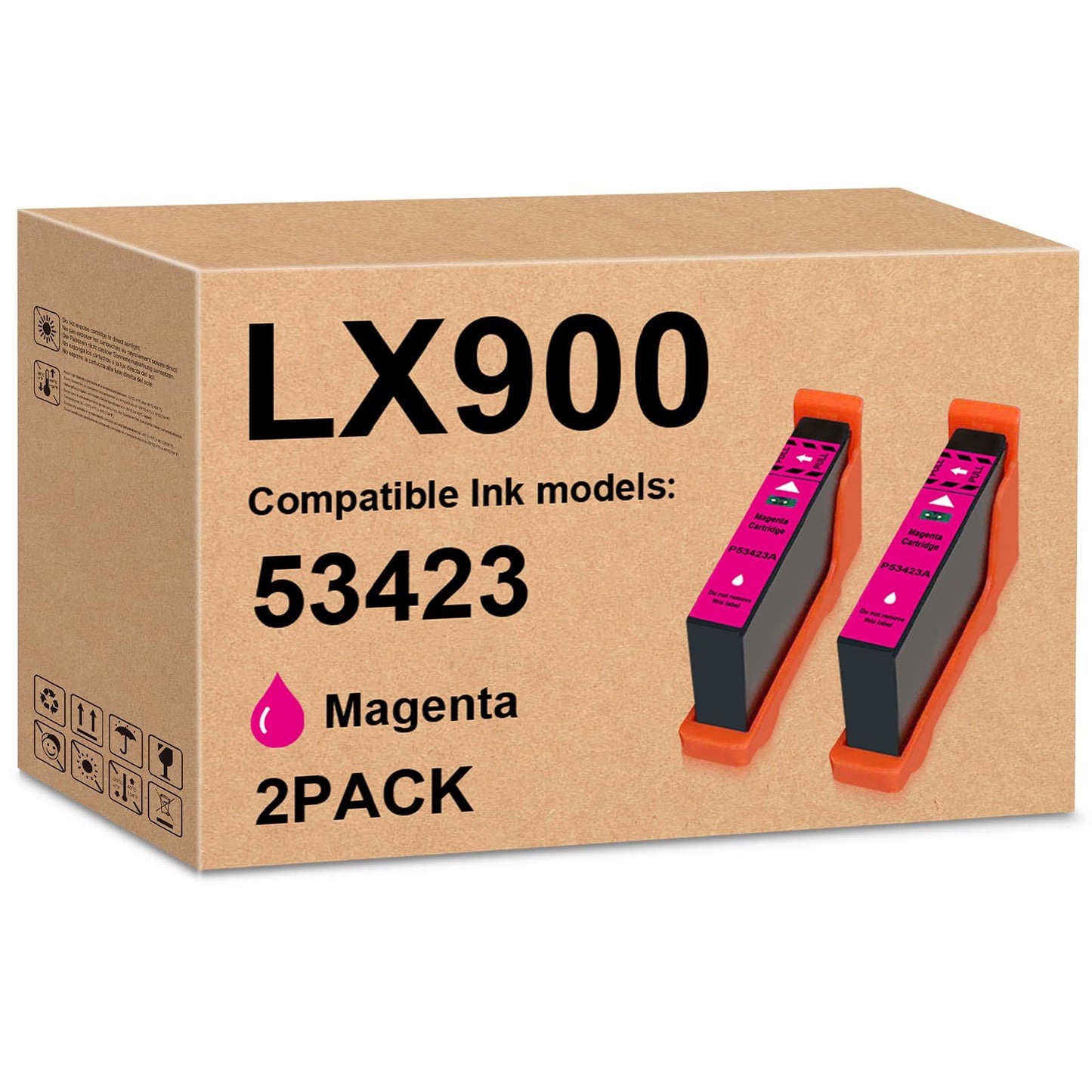53423 Compatible Ink Cartridge Replacement for Primera 53423 Magenta Ink Used for Primera LX900 Ink Printers (2 Pack)