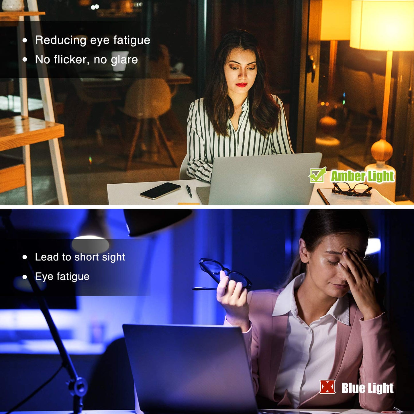 Neporal Amber Light Bulbs 9W, Soft Warm Sleep Light Bulbs 60W Equivalent, Blue Light Blocking Amber Night Light Bulbs 1800K, Bedtime Light Bulb for Healthy Sleep (3)