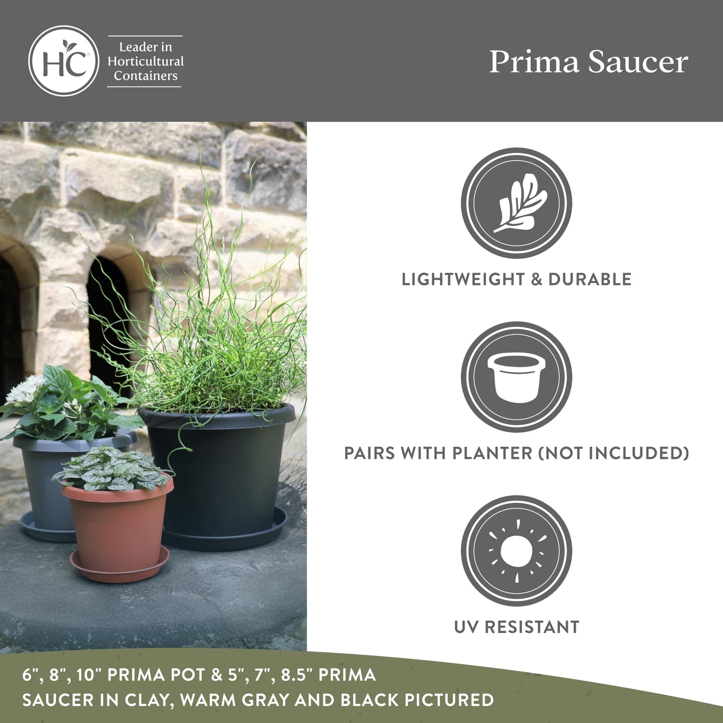 The HC Companies Round Prima Flower Pot Saucers - Plastic Plant Saucer for Outdoors & Indoors - Traditional Plant Pot Trays for Water Drainage -Durable Plant Tray (21-inch Twilight Blue, Pack of 2)