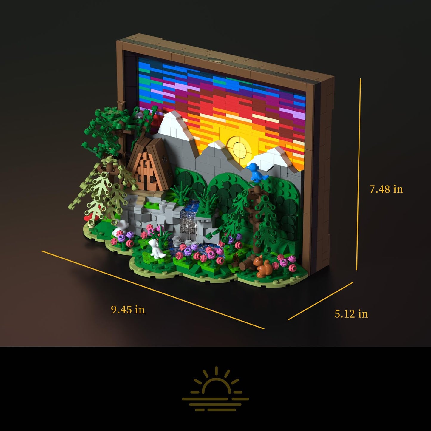 Givenni Ideas Sunset Wooden House Building Sets - 3D Puzzle Building Set for Adults, Ages 16+ - Beautifully Detailed Home Art Decor - Unique Gift Idea for Art Fans (1101PCS)