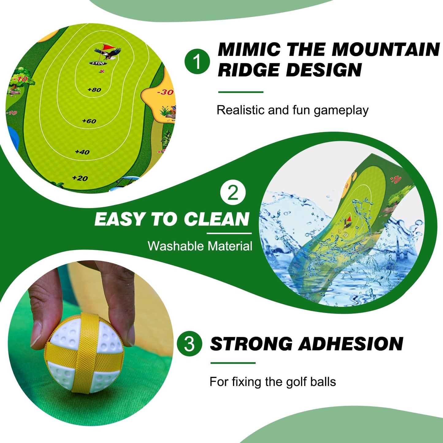 Casual Golf Game Set, HassoKon Golf Game Training Mat Set,Sticker Golf Practice Hitting Mat for Adults Kids Indoor Outdoor Backyard Golf Practice Training(1Pcs Golf Club Included)