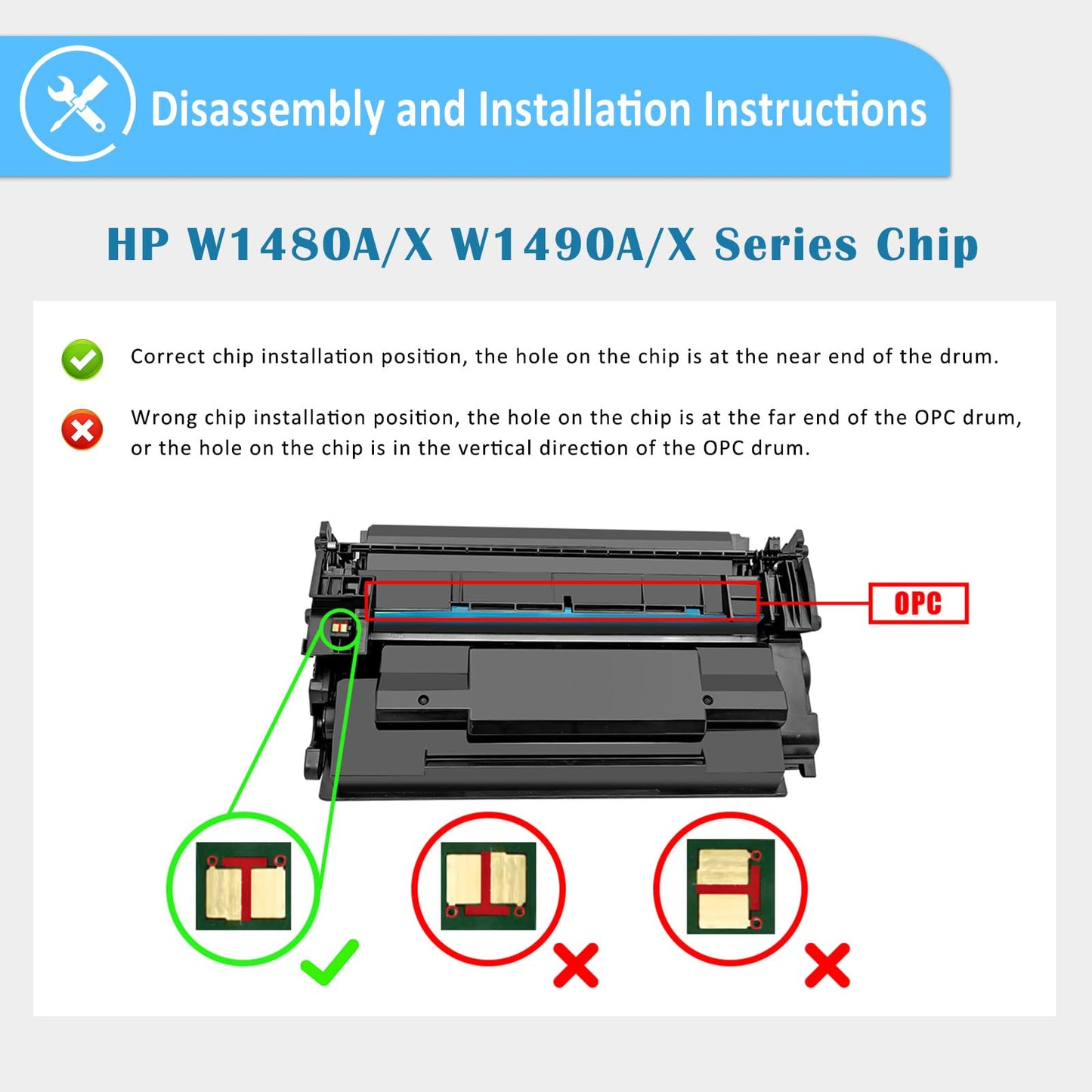 [ Without Chip, with Tools ] 148X W1480X ( 148A W1480A ) Toner Cartridge Black 9500 Pages Compatible for H P LaserJet Pro 4001 4001dn MFP 4101dw 4101fdw 4101fdn Printers (Black, 1 Pack)
