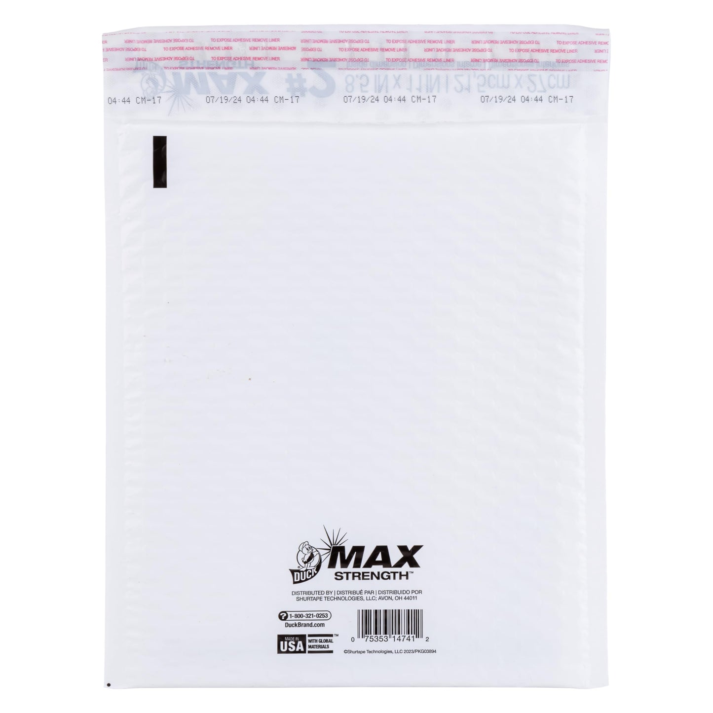 Duck Max #2 Poly Bubble Mailer, White, 8.5 inch x 11 inch, 25 Pack
