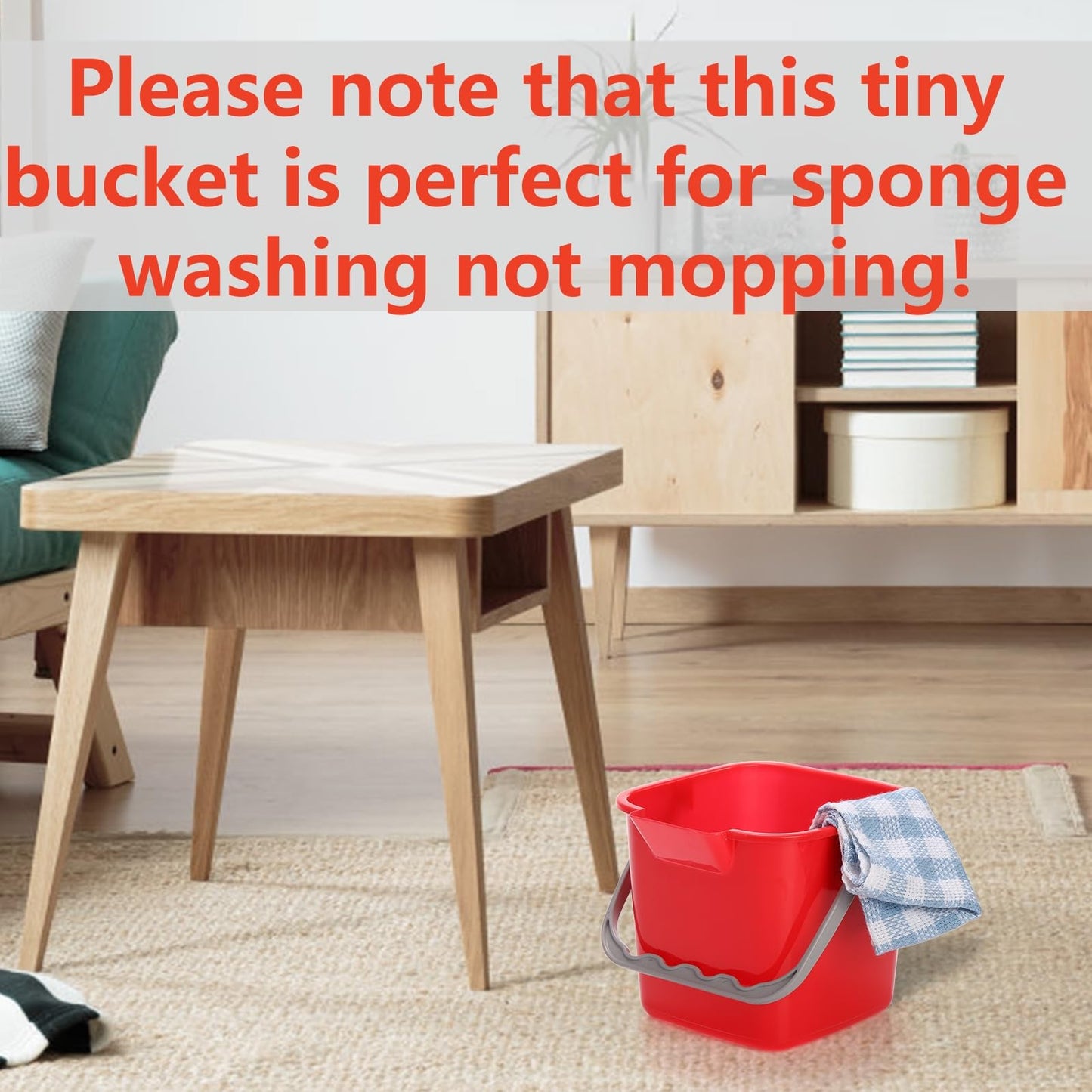 Peohud 4 Pack Sanitizing Buckets, 3 Quart Small Cleaning Pail, Square Cleaning Bucket Detergent Bucket with Spout and Handle for Home, Offices, School, Commercial Use
