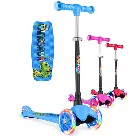 BELEEV A1 Scooter for Kids Ages 2-6, 3 Wheel Kick Scooter for Toddlers Girls Boys, 4 Adjustable Height, Lean to Steer, Light up Wheels, Wide Deck, Easy to Assemble, Lightweight Scooter for Children