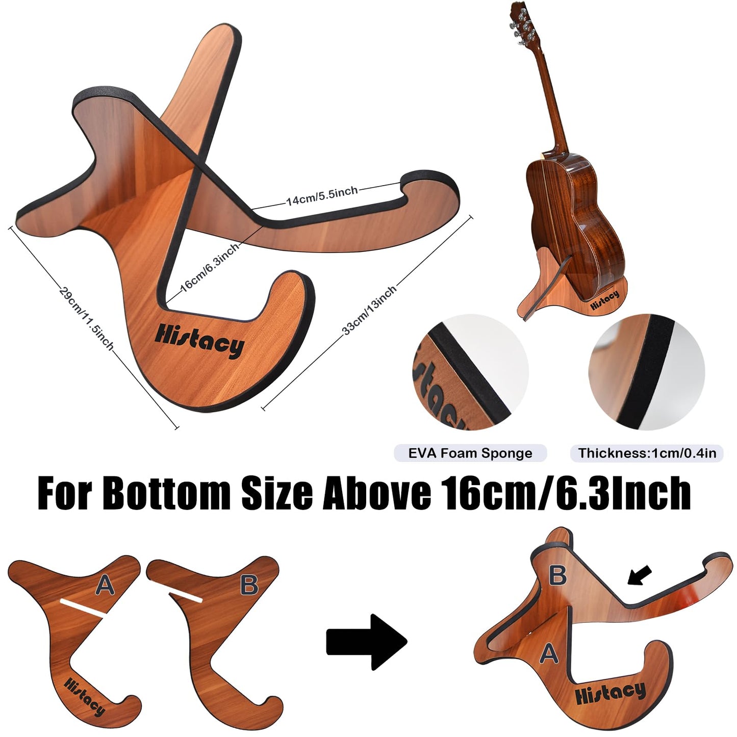 Guitar Accessories Kit: Wooden Stand, Strap, Clip-On Tuner, 3-in-1 Capo, 30 Picks for Acoustic, Electric Guitar, Bass & Ukulele, All-in-One Perfect Guitar Gift Set for Men & Beginners & Pros