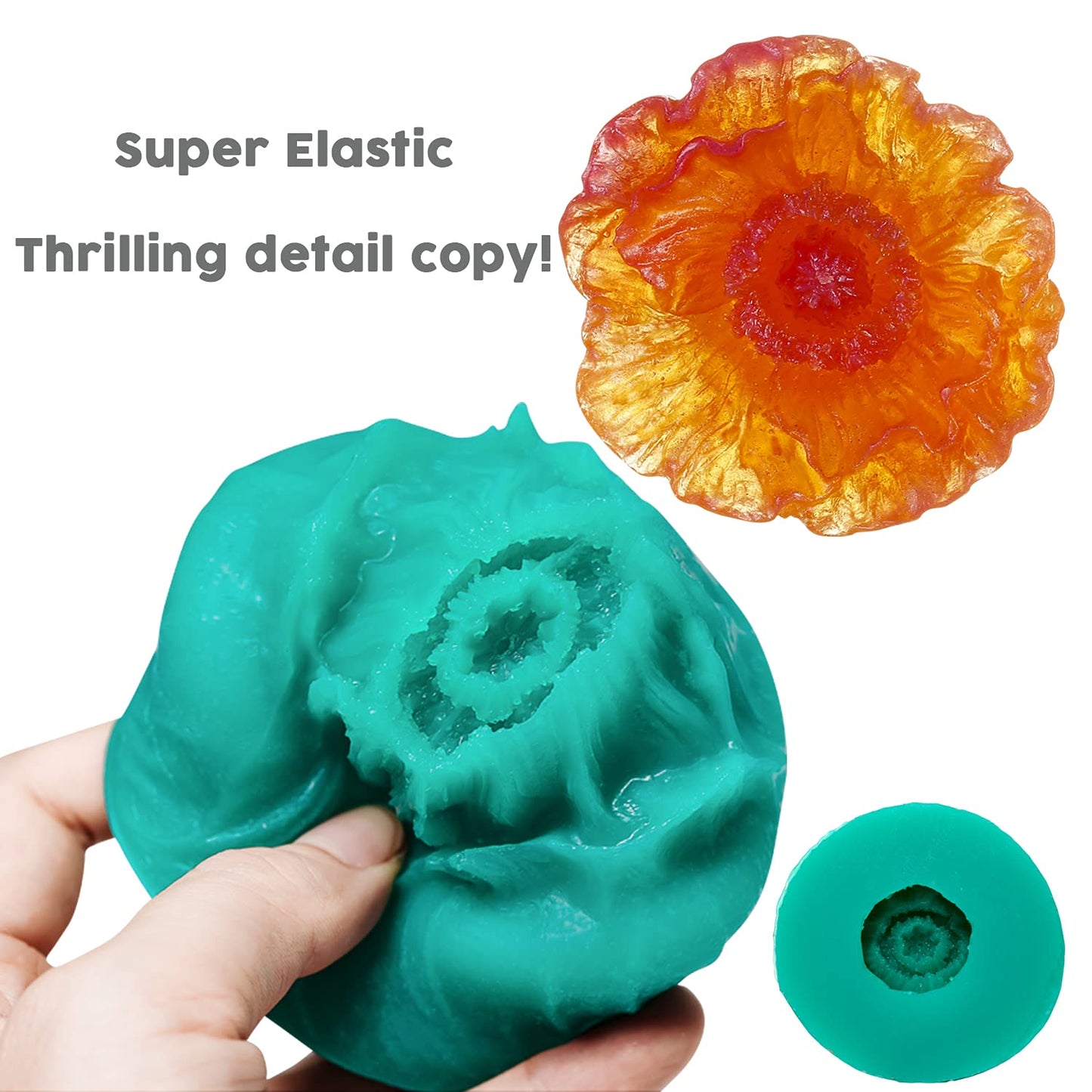 BBDINO Super Elastic Silicone Mold Making Kit 70.6 Oz, Liquid Silicone for Mold Making, 1:1 Mixing by Volume Ideal for Casting 3D Resin Molds| Silicon Molds Jade Green