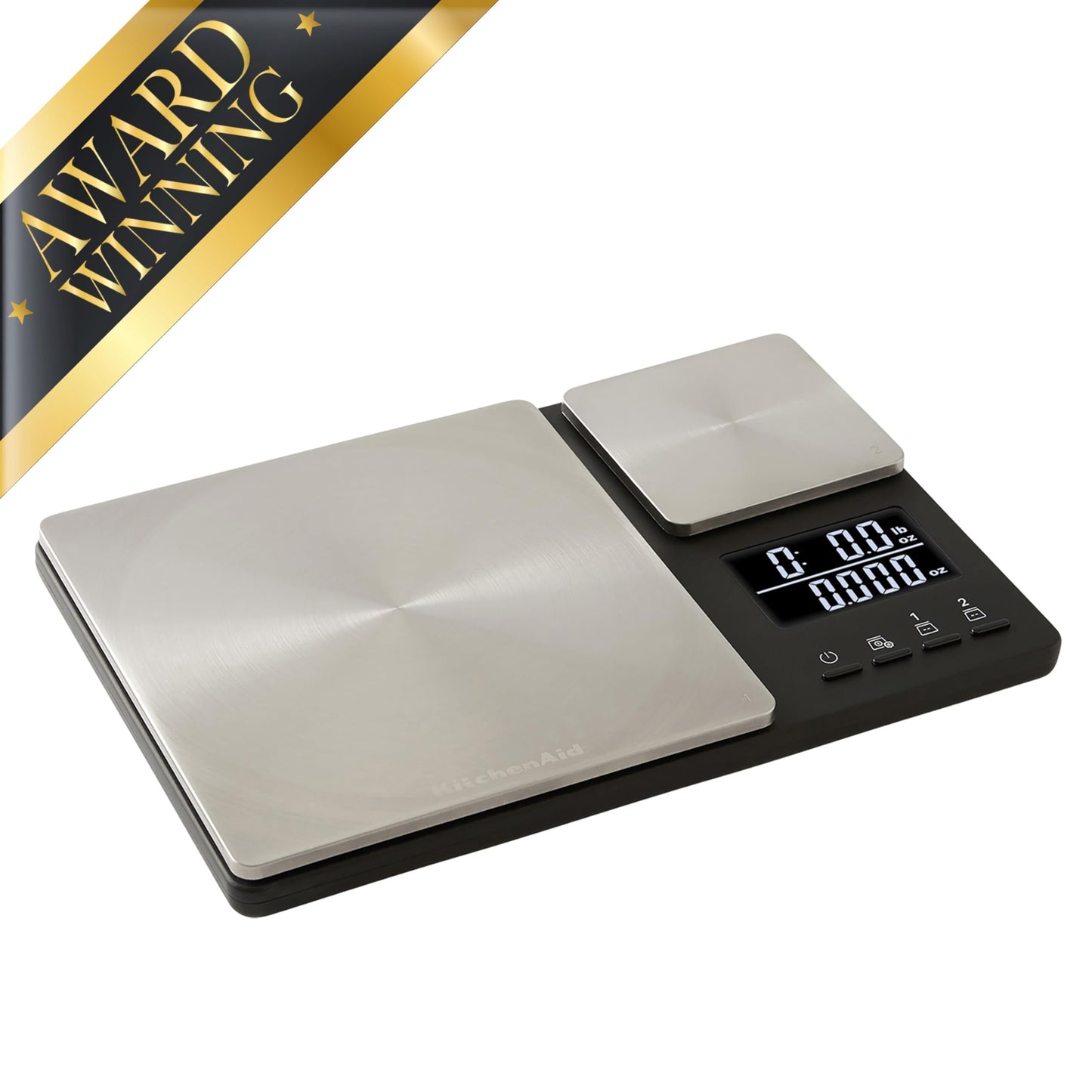 KitchenAid - Digital Kitchen Scale, Dual Platform 11 lb Capacity Food Scale for Baking & Cooking, Precision Weight Scale with Easy Read Display & Compact Durable Design (Black)