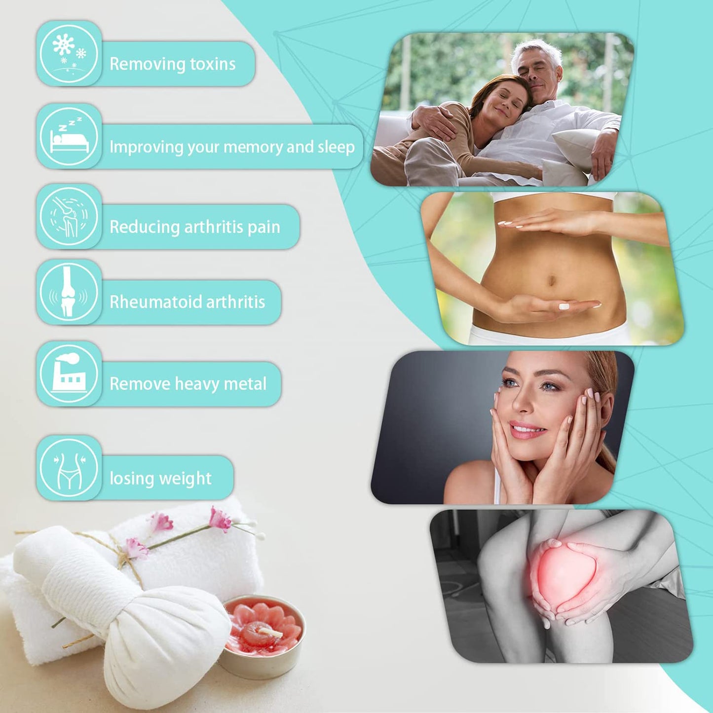 (White+5 Liners) - Portable Ionic Detox Foot Machine, Personal Cleanse Ionic Detox Foot Bath Spa Machine Ion Detox Machine for Home Travel