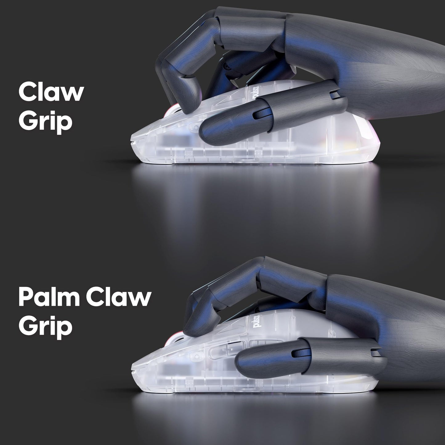 Pulsar Gaming Gears X2H (High Hump) Mini Wireless Gaming Mouse, Designed for Competitive Esports, Lightweight 52g, PAW3395 26K DPI Sensor, Optical Switch, 1ms Polling, Symmetrical Shape, Superclear