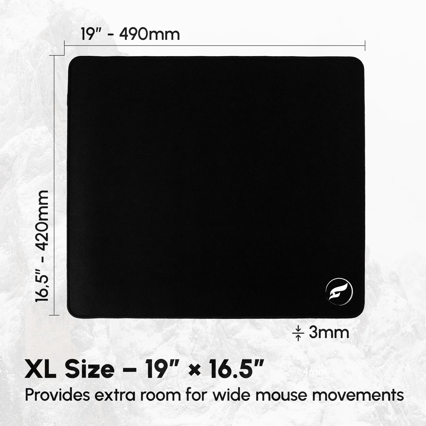 Odin Gaming Gaming Gaming Mouse Pad [490x420x3mm] Andromeda Cloth XL Black od-am1916-bb