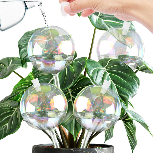 13oz Up to 2 Weeks Large Plant Watering Globes - Self Watering Bulbs and Planter Insert for Indoor & Outdoor Plants, Glass Water Globes Automatic While Away (Large 4-Pack)