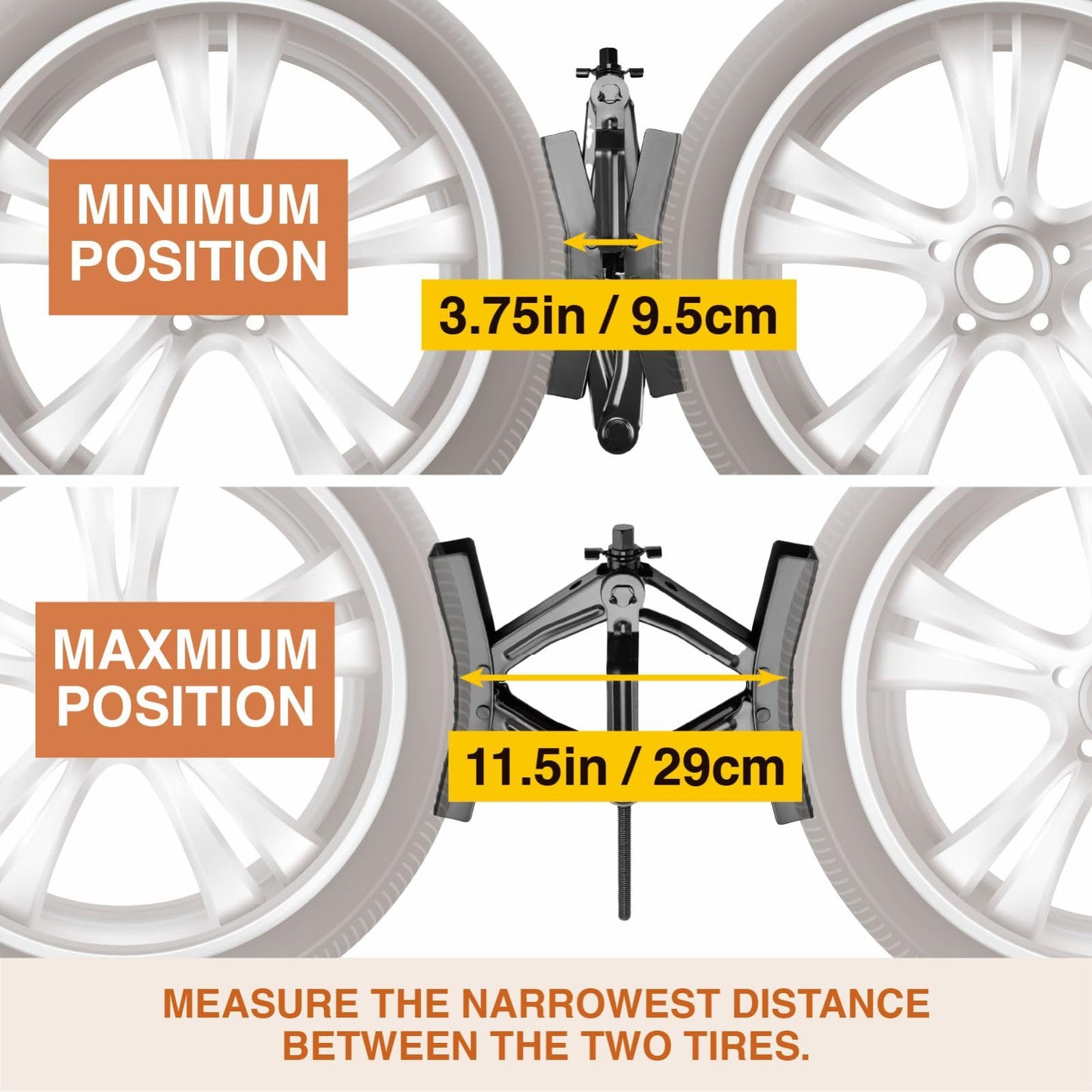 EPOARTIST Camper Wheel Chock Stabilizer 2 Sets, RV Wheel Immobilizers for Travel Trailer Tire Chocks, Tire Lock. Mast Have Dual Axle Trailer Accessories for Fifth Wheel. Heavy Duty, Anti Movement