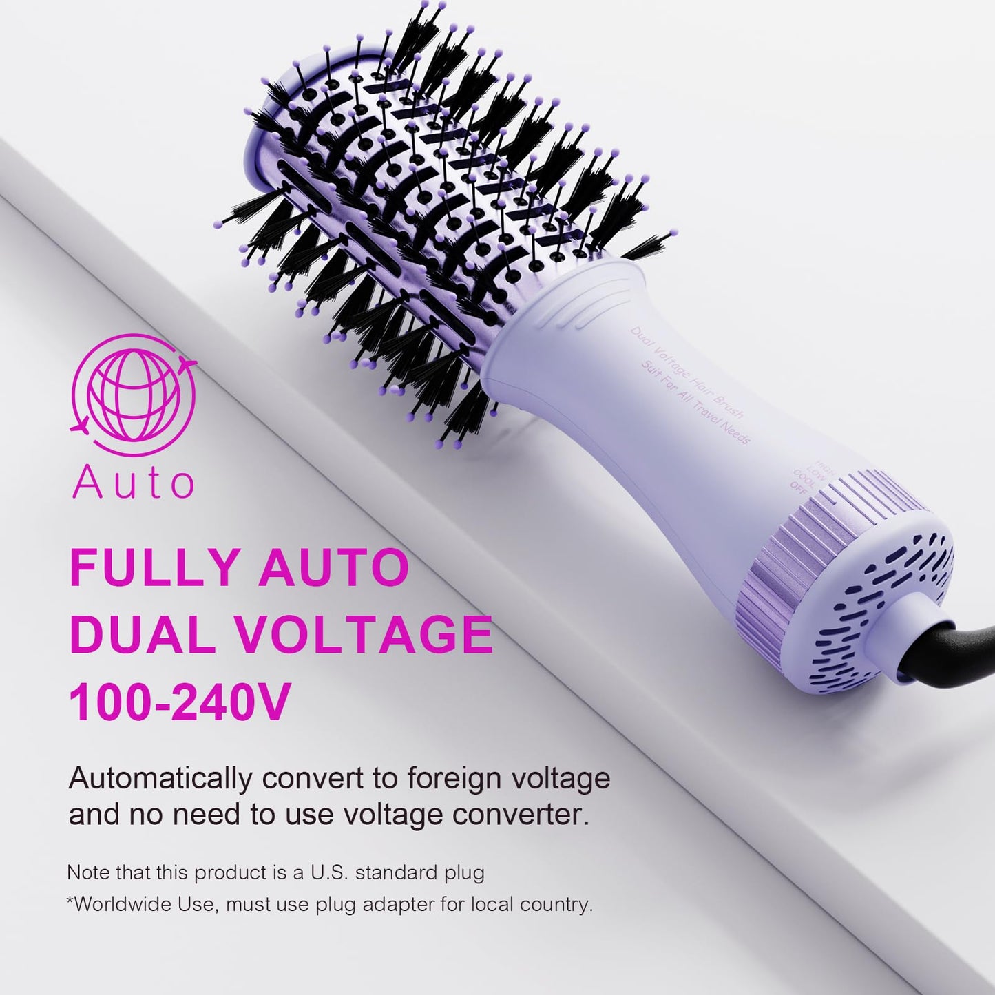 Olaermoso Travel Hair Dryer Brush-Purple