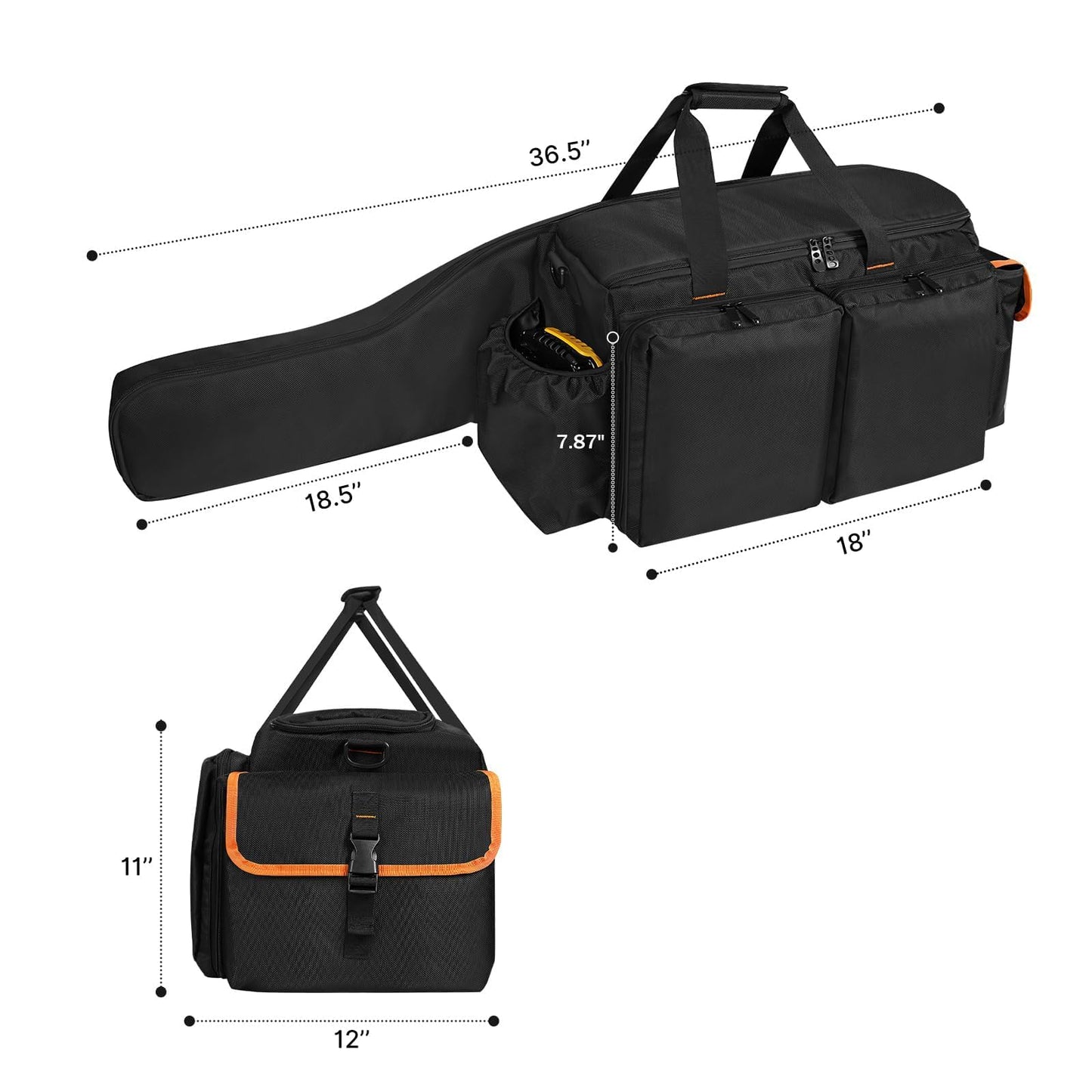 XIDIHF 14"/16"/18" Chainsaw Case, Chainsaw Storage Bag Compatible with EGO+, Dewalt, Greenworks Cordless Power Chainsaws & Accessories, Black