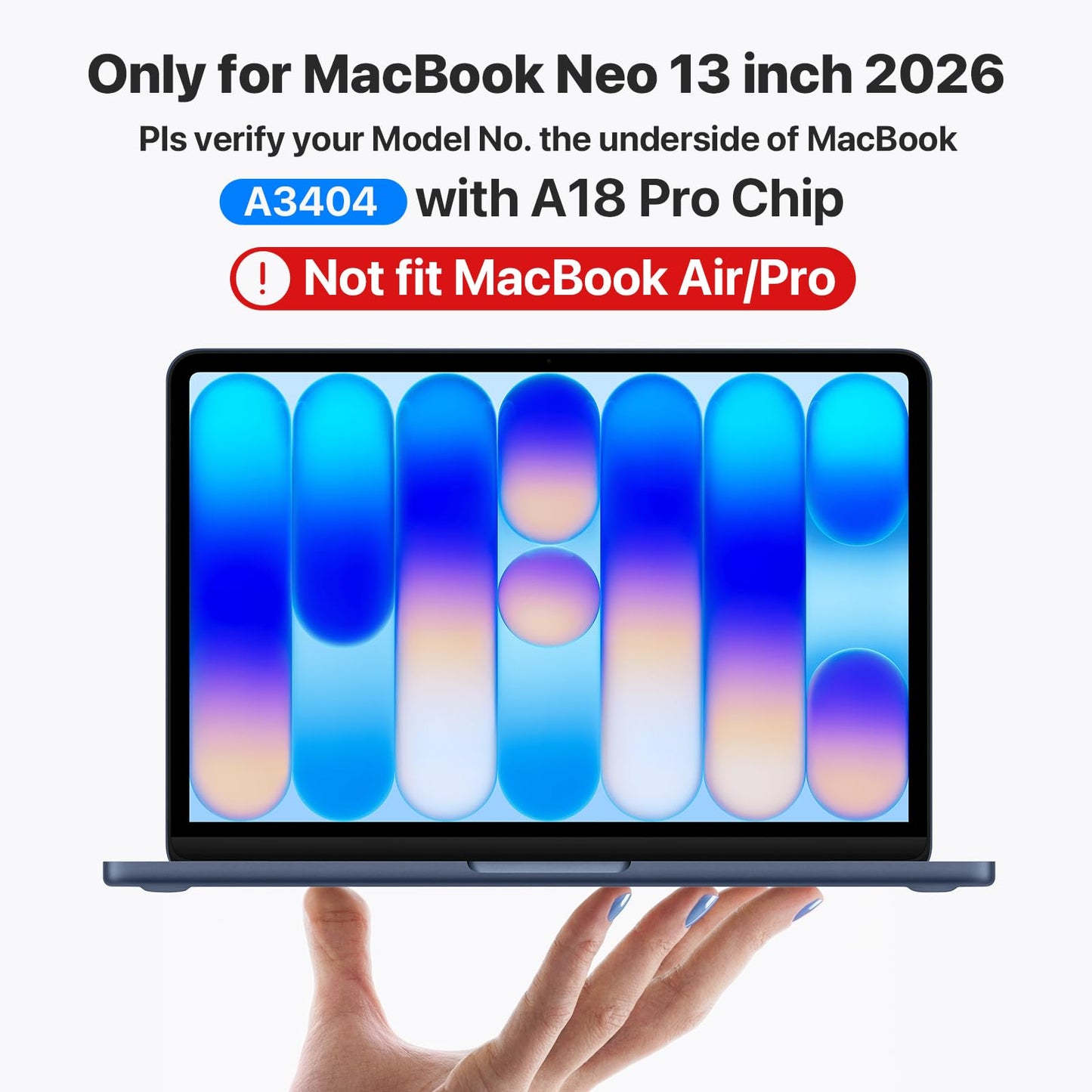 Soonjet for MacBook Neo Case 13 inch 2026 | Official Indigo Clear | Anti-Scratch & Fingerprint | Blue Cover Laptop Hard Shell + Keyboard Cover for Mac Model A3404 | Ideal for Study & Travel